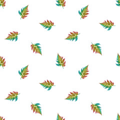 Bright leaves seamless graphic pattern