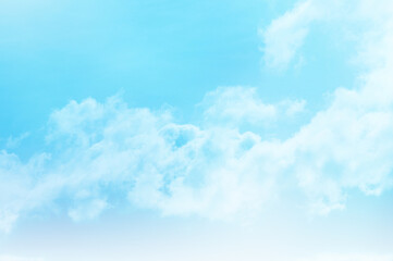 Blue sky with white cloud. The summer heaven is colorful clearing day Good weather and beautiful nature in the morning.