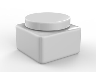 Blank cosmetic container for branding. 3d render illustration.