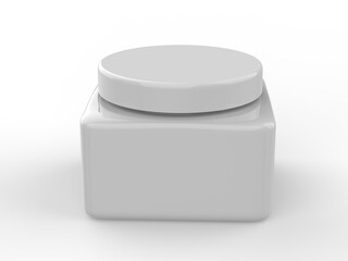 Blank cosmetic container for branding. 3d render illustration.