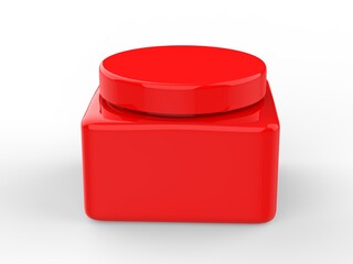 Blank cosmetic container for branding. 3d render illustration.