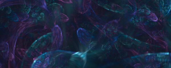 Computer generated fractal abstract shapes and lines light background