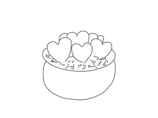 Decorative house plant succulent outline coloring page drawing illustration