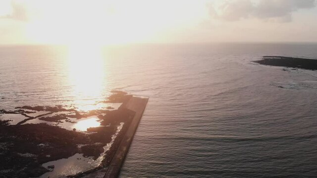 gorai jetty beach top view sunset
