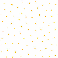 Seamless pattern with scattered golden dots. Simple vector illustration.