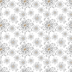 Seamless Pattern Background. Flat Flower Elements Design. Abstract design. Simple floral background isolated on white background.