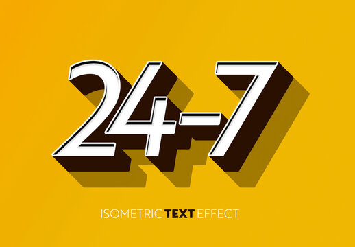 Isometric Logo Design Text Effect Mockup
