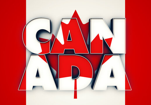 3D Country Flag Text Effect Mockup