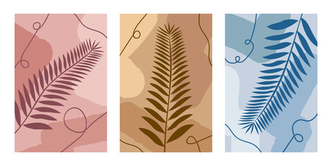 Vintage plant triptych