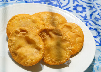 Fried Dominican pastelito or fried patties or turnover 