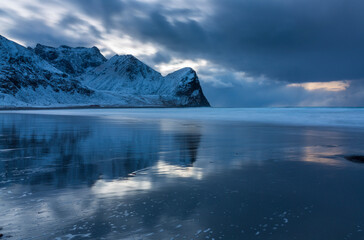 Fototapeta na wymiar Unstad, Lofoten Archipelago, Nordland county, Norway, Arctic Circle, Europe