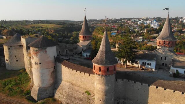 Kamianets Podilskyi Castle from Aerial Perspective