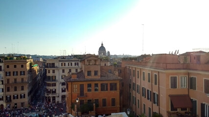 Fototapeta na wymiar Piazza di Spagna. Buildings in the historic center of Rome. Italy. Europe