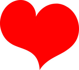 Red heart, vector drawing. Screen saver icon, template for a holiday card for Valentine's Day.