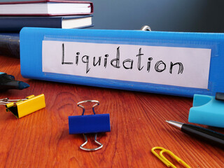 liquidation is shown on the conceptual business photo - obrazy, fototapety, plakaty