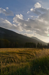 Landscape with Mountains during Sunset