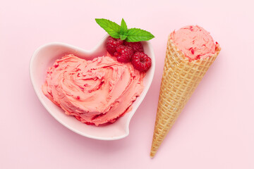 Homemade berry ice cream