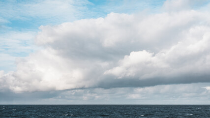 Sea landscape with bad weather and the cloudy sky. High quality photo