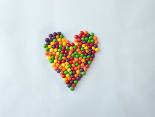 heart shaped of candies