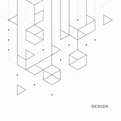 Abstract geometric technological background. Vector creative design.