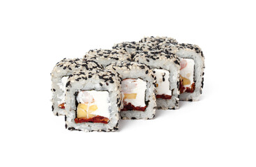 Japaneese food sushi roll isolated on white background