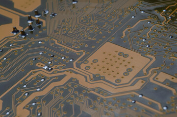 pins on the back of the motherboard close-up.