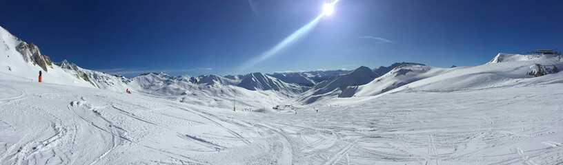 winter skiing area in montafon in the european Alps