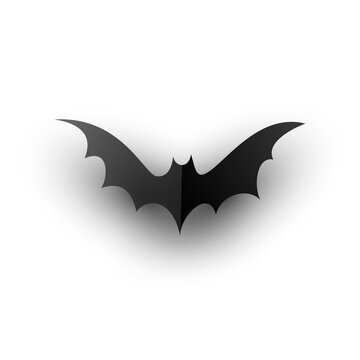 Halloween hand drawing black bat isolated on white background. Bats silhouettes