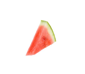 Slice of delicious ripe watermelon isolated on white