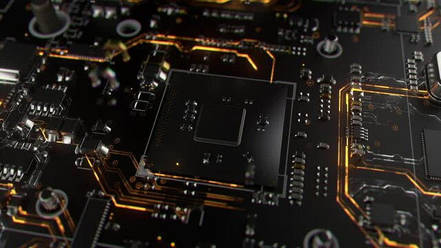 3d render of abstract motherboard. Technology conceptual background.