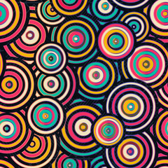 Fototapeta premium Retro circle geometric seamless pattern.