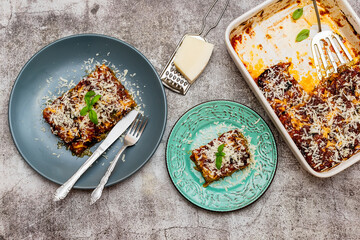 Parmigiana di Melanzane - strips of fried eggplant with parmesan