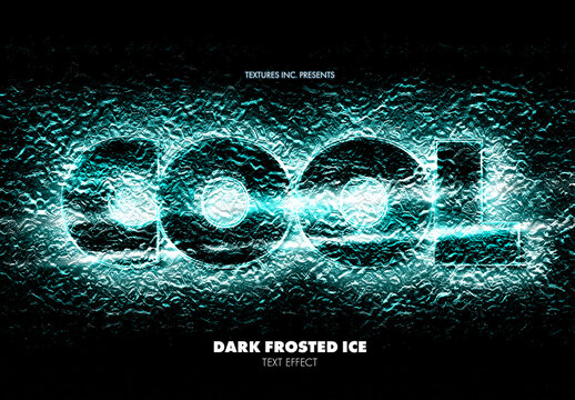 Black Frosted Ice Text Effect Mockup