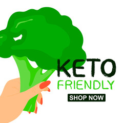 Keto friendly. Shop now. Template card