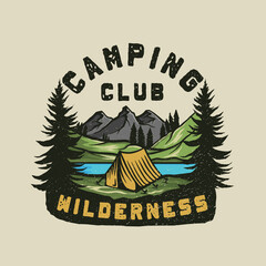 Camping Adventure Badge wilderness logo