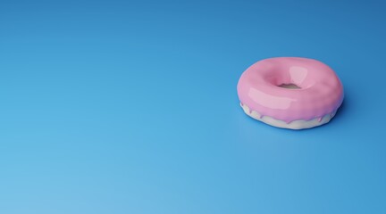 donut on blue background