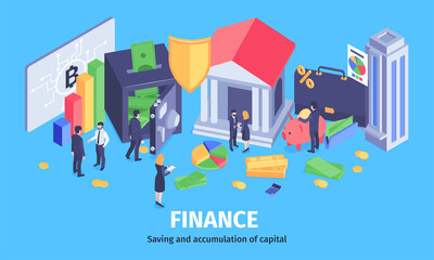 Obraz premium Finance Isometric Composition 