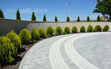 Design of landscaping in the garden, park, square, recreation area