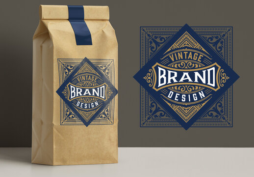 Vintage Logo with Floral Elements