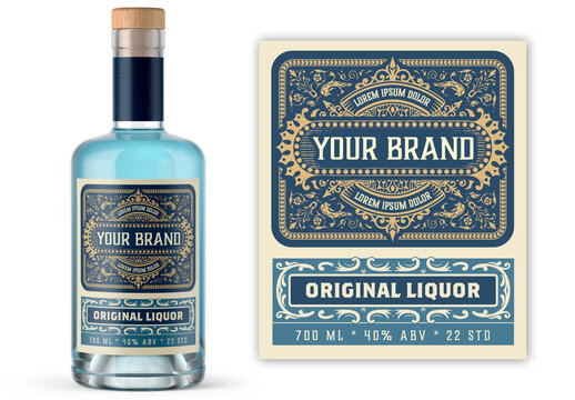 Vintage Liquor Label Packaging Layout&nbsp;