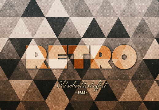 Hipster Retro Text Effect Mockup