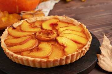 Traditional homemade pie for Thanksgivingautumn holiday