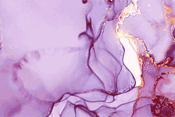 Fototapeta premium Violet, purple, and gold stone background with texture of marble