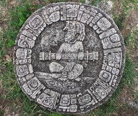Fototapeta na wymiar Mayan calendar in Tonina. Chiapas, Mexico