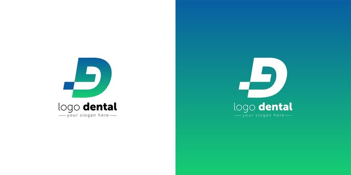colorful initial letter d dental logo. modern icon, template design