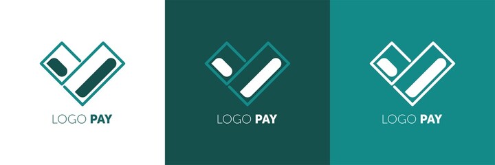 Payment service vector logo design template. Easy Pay concept icon. credit cards arrow sign. Virtual Electronic money symbol. Flat creative logotype.
