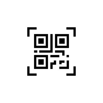 Qr code scan badge icon. Technology for instant payment or tech pay method without money. Vector EPS