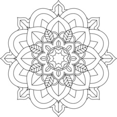 Easy Mandala coloring book simple and basic for beginners, seniors and children. Set of Mehndi flower pattern for Henna drawing and tattoo. Decoration in ethnic oriental, Indian style.