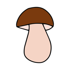 Pumpkin, leaf, acorn, mushroom.  Vector doodle element. For printing on paper, package, web banners, greeting cards. Autumn Thanksgiving day Happy Halloween party. Forest. Vegatarian food symbols.
