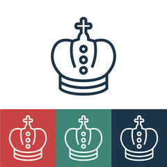 Linear vector icon with royal crown
